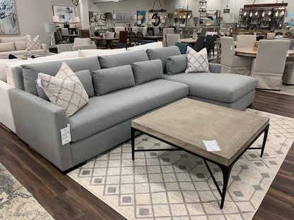 Glenda Quick Ship 130" Sofa + Right Chaise - Crypton Smoke