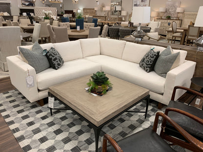 Jeffrey Quick Ship 94" x 94" Bench Cushion Sectional - Crypton Natural Linen