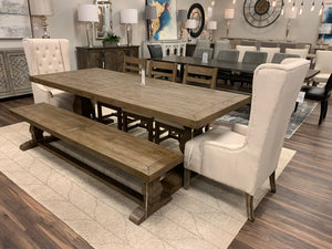 Luke 95" Dining Table - Charcoal Wash