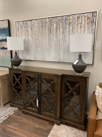 Celine 72" 4 Door Breakfront Sideboard - Dark Ash