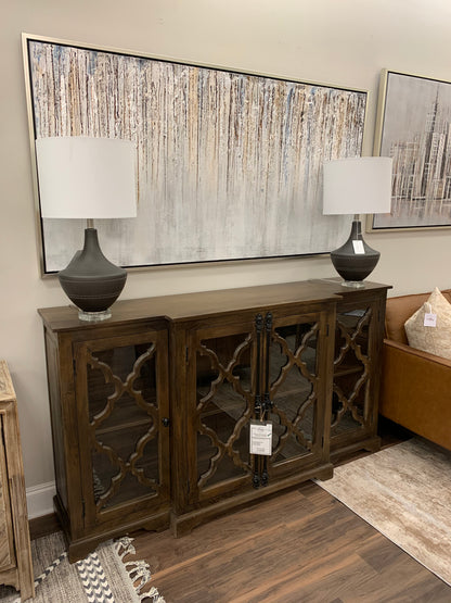 Celine 72" 4 Door Breakfront Sideboard - Dark Ash