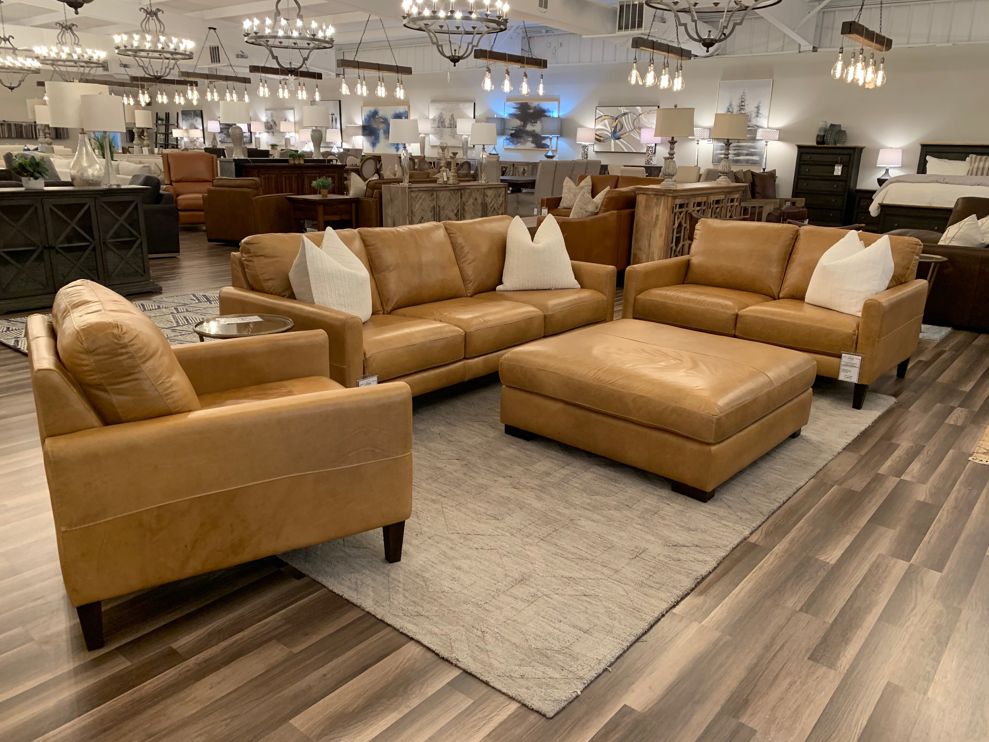 Arezzo 62" Italian Top Grain Leather 2 Cushion Loveseat - Saddle