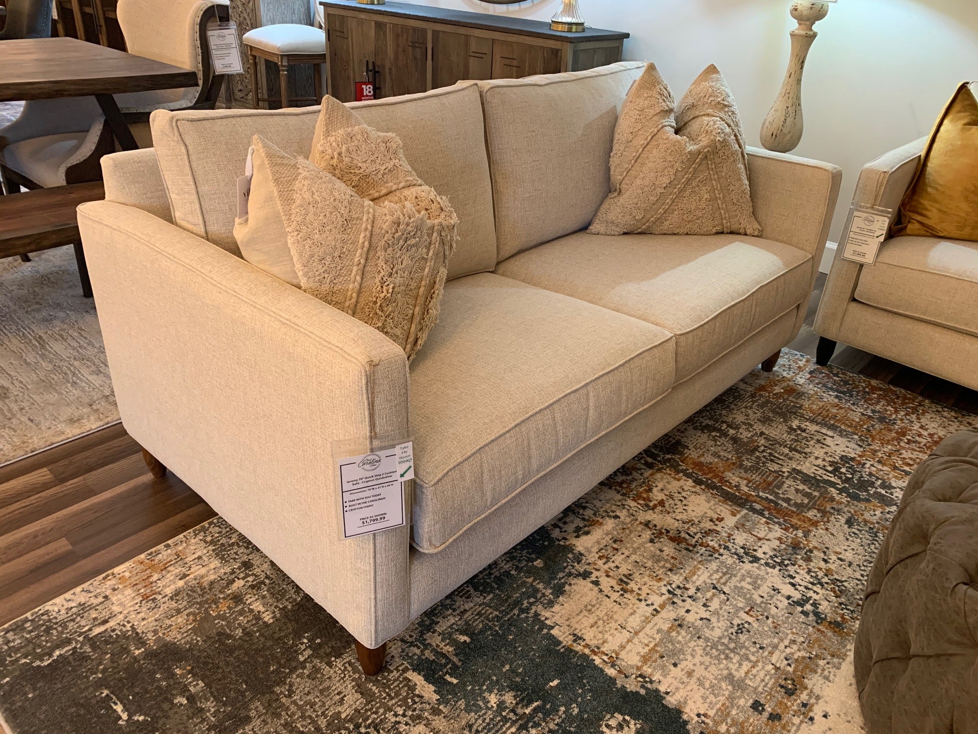 Jeremy Express Ship 70" 2 Cushion Loveseat - Crypton Quicksilver