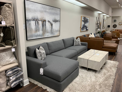 Gretchen Express Ship 135" Sofa + Left Chaise - Crypton Charcoal Navy