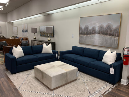 Nathan Luxe Express Ship 94" 3 Cushion Sofa - Crypton Navy Velvet