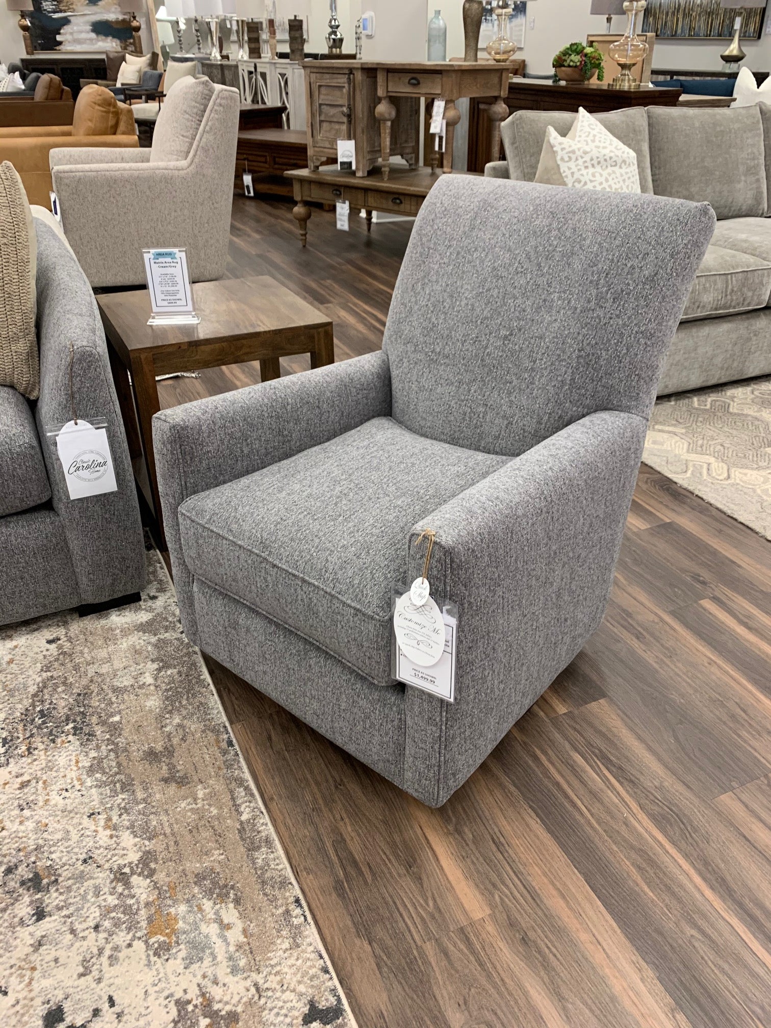 Marcy Express Ship 29" Swivel Glider - Crypton Blue Graphite