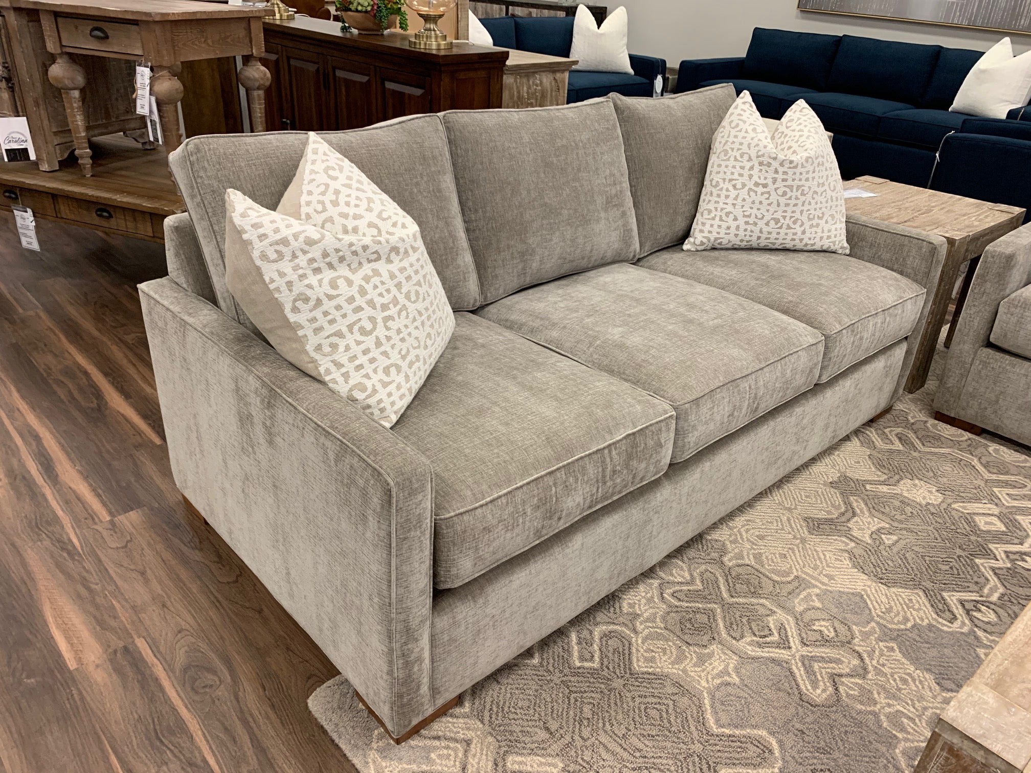 Kelly Express Ship 81" 3 Cushion Apartment Sofa - Velvet Taupe