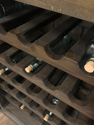 Sonoma 35" Mahogany & Iron Wine Cabinet - Cocoa - Classic Carolina Home
