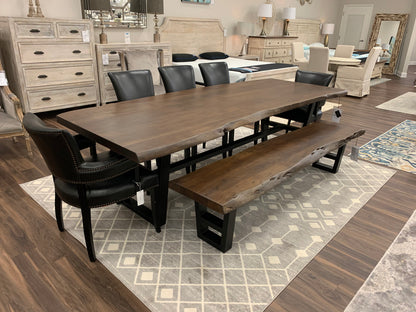 Malcolm Acacia 108" Live Edge Dining Table - Natural + Black