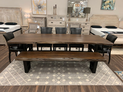 Malcolm Acacia 108" Live Edge Dining Table - Natural + Black