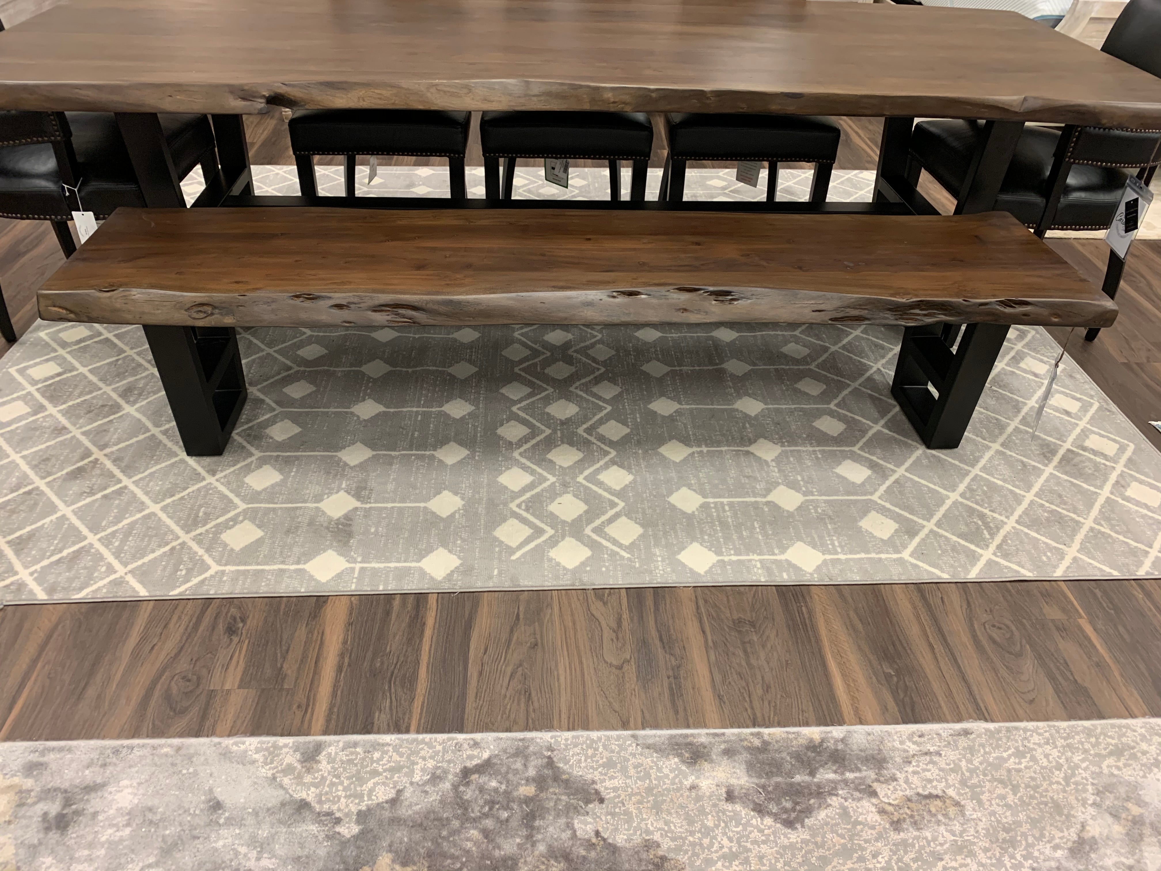 Malcolm Acacia 108" Live Edge Dining Table - Natural + Black