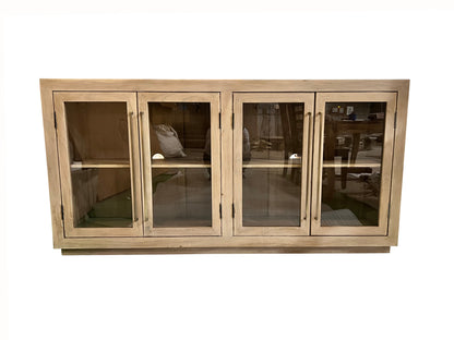 Tristan 72" 4 Door Glass Front Sideboard - New White Wash