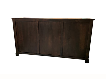 Billings 72" Acacia Breakfront 4 Door Sideboard - Natural + Black