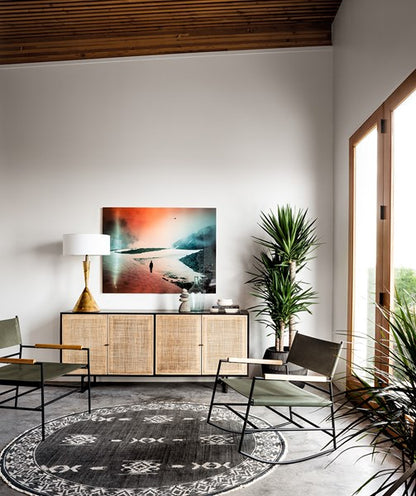 Dennen 72" Wood + Iron Sideboard - Black Wash - Classic Carolina Home