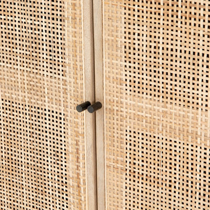 Dennen 35" Wood + Iron Cabinet - Natural - Classic Carolina Home