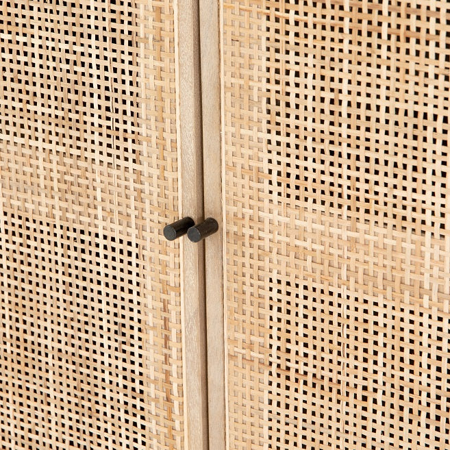 Dennen 35" Wood + Iron Cabinet - Natural - Classic Carolina Home