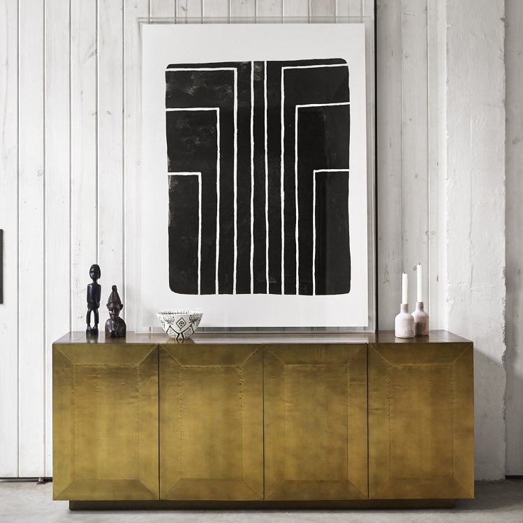 Frederick 72" Wood + Brass Sideboard - Classic Carolina Home
