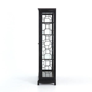 Anelia 47" Wood + Glass Cabinet - Black + Natural Grey - Classic Carolina Home