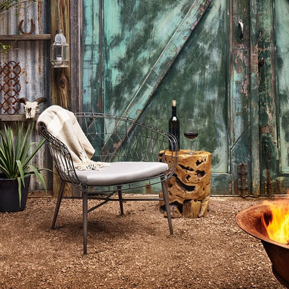 Torrance 16" Teak Stool - Aged Natural - Classic Carolina Home