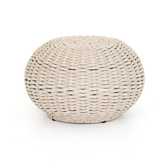 Portia 21" Outdoor Accent Stool - Natural Rope - Classic Carolina Home