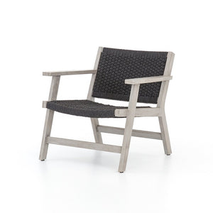 Delaney 28" Teak Outdoor Chair - Grey Rope - Classic Carolina Home