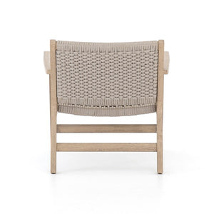 Delaney 28" Teak Outdoor Chair - Brown Rope - Classic Carolina Home