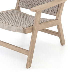 Delaney 28" Teak Outdoor Chair - Brown Rope - Classic Carolina Home