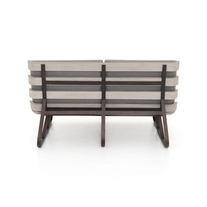 Demetrius 55" Teak Outdoor Double Daybed - Charcoal - Classic Carolina Home