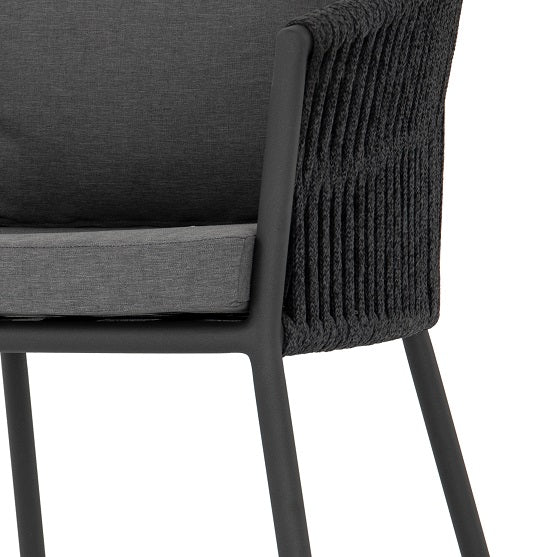 Tarek 26" Outdoor Dining Chair - Sunbrella Gray + Charcoal - Classic Carolina Home