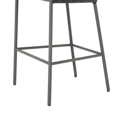 Tarek 22" Outdoor Barstool - Sunbrella Gray + Charcoal - Classic Carolina Home