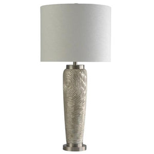 Charlene 37" Champagne Steel Accented Table Lamp - Classic Carolina Home