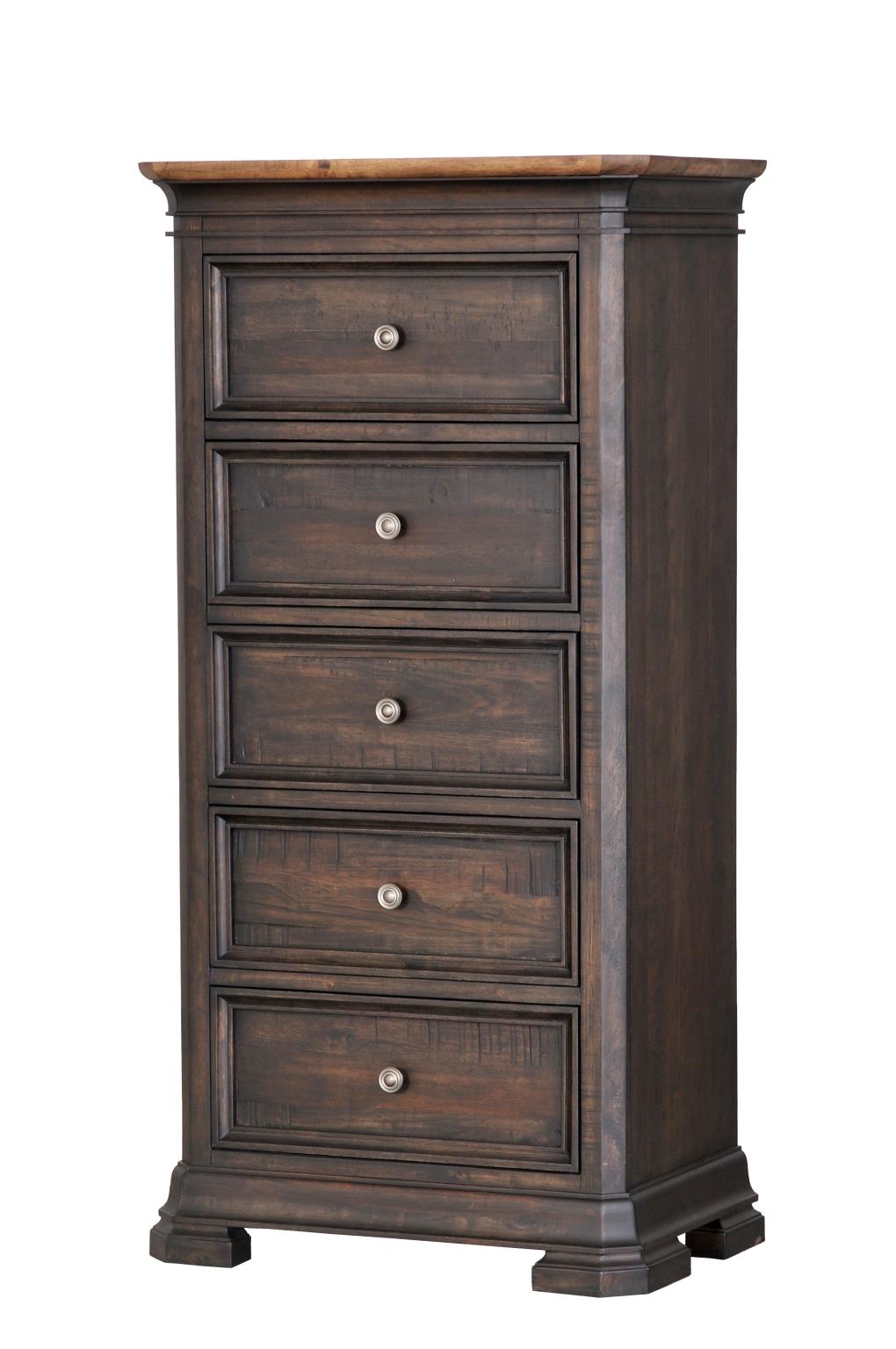 Lewis 30" Mahogany 5 Drawer Lingerie Chest - Cocoa - Classic Carolina Home