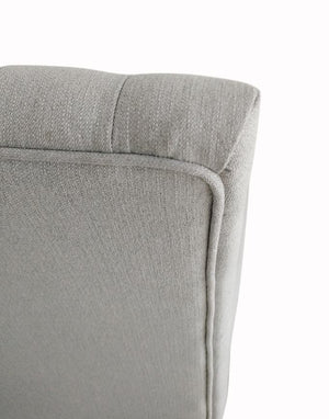 Elizabeth Tufted Linen Side Chair - Gray + Antique Gray Wash - Classic Carolina Home