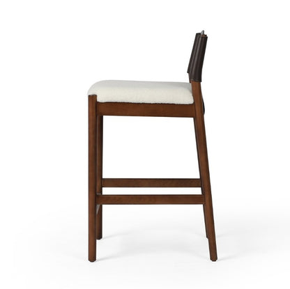 Mason Counter Stool - Espresso Leather + Cloud Performance Fabric