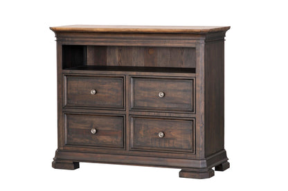 Lewis 48" Mahogany 4 Drawer Media Chest - Cocoa - Classic Carolina Home