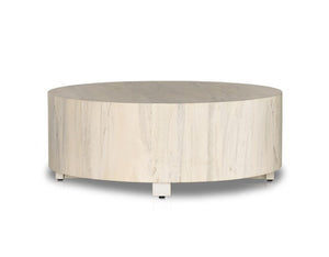 Nolan 40" Round Coffee Table - Bleached Spalted Primavera