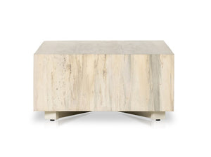 Nolan 40" Square Coffee Table - Bleached Spalted Primavera