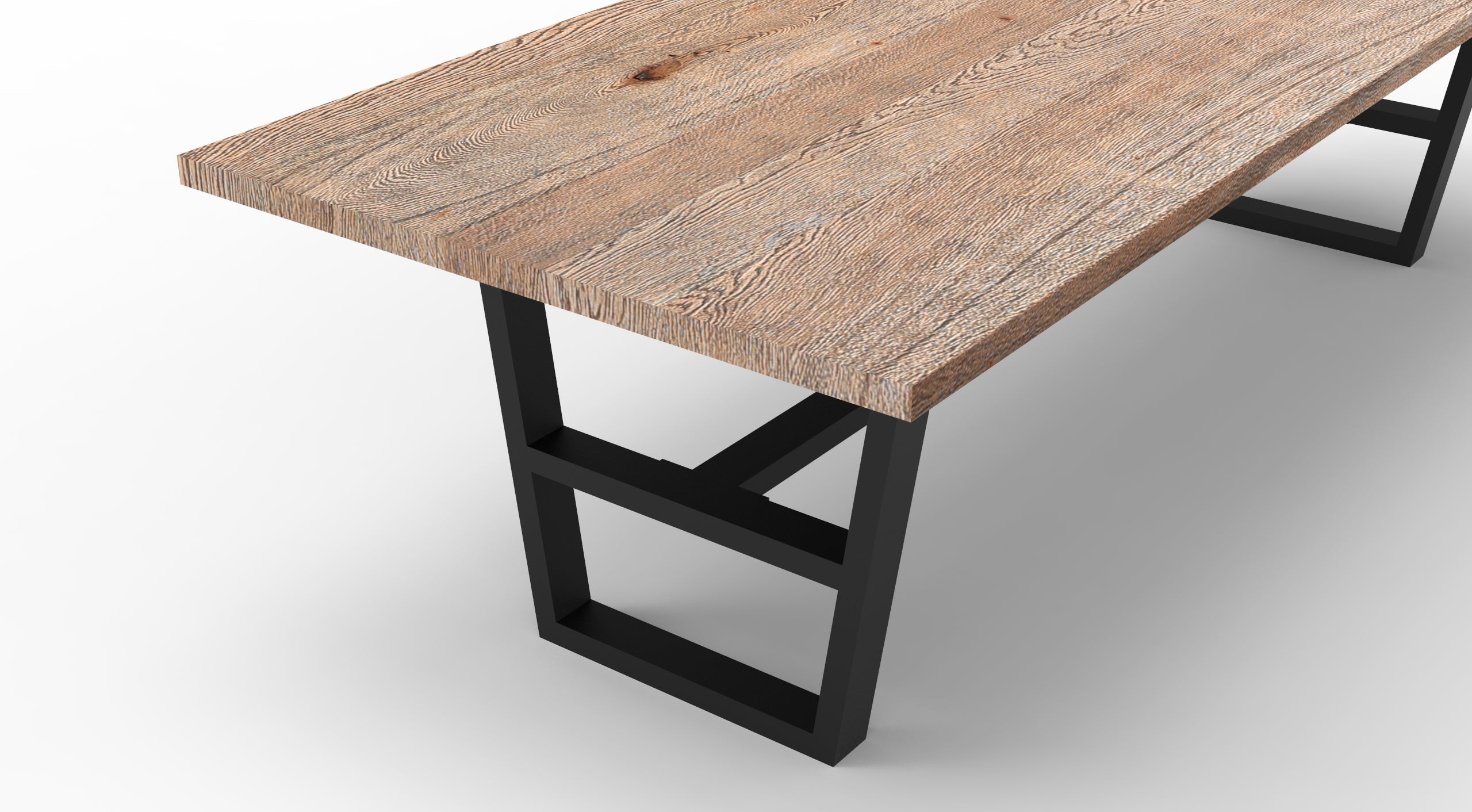 Wallace 108" Oak Dining Table - Sandblasted Natural
