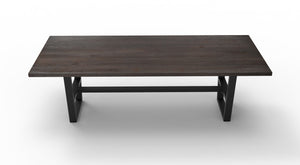 Wallace 96" Oak Dining Table - Sandblasted Black