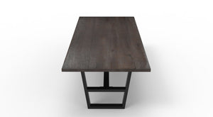 Wallace 96" Oak Dining Table - Sandblasted Black