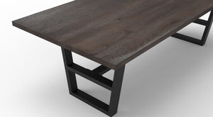 Wallace 96" Oak Dining Table - Sandblasted Black