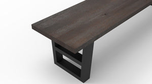 Wallace 84" Oak Dining Bench - Sandblasted Black