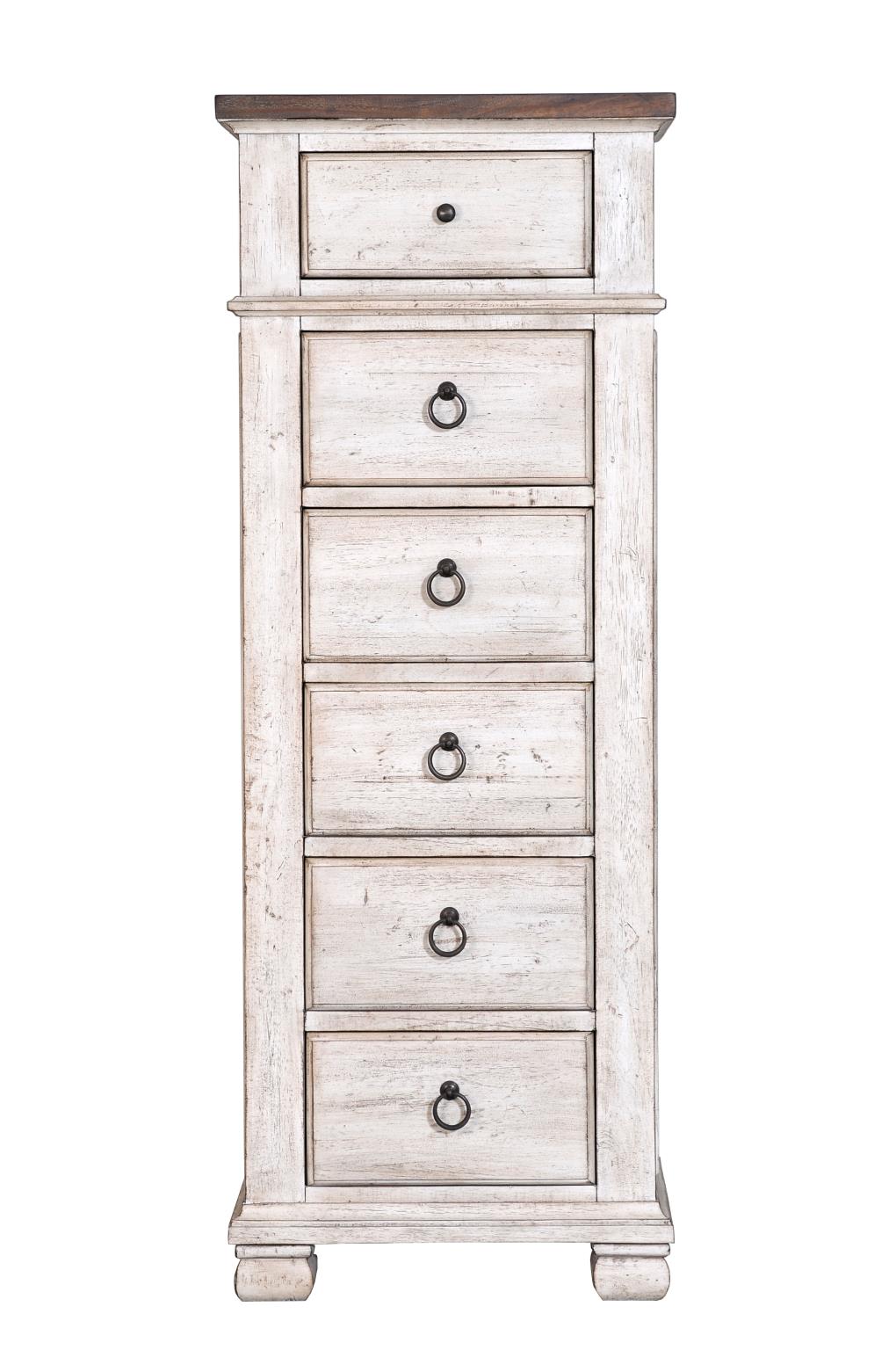 Savannah 23" Mahogany Lingerie Chest - Vintage Cream + Driftwood - Classic Carolina Home