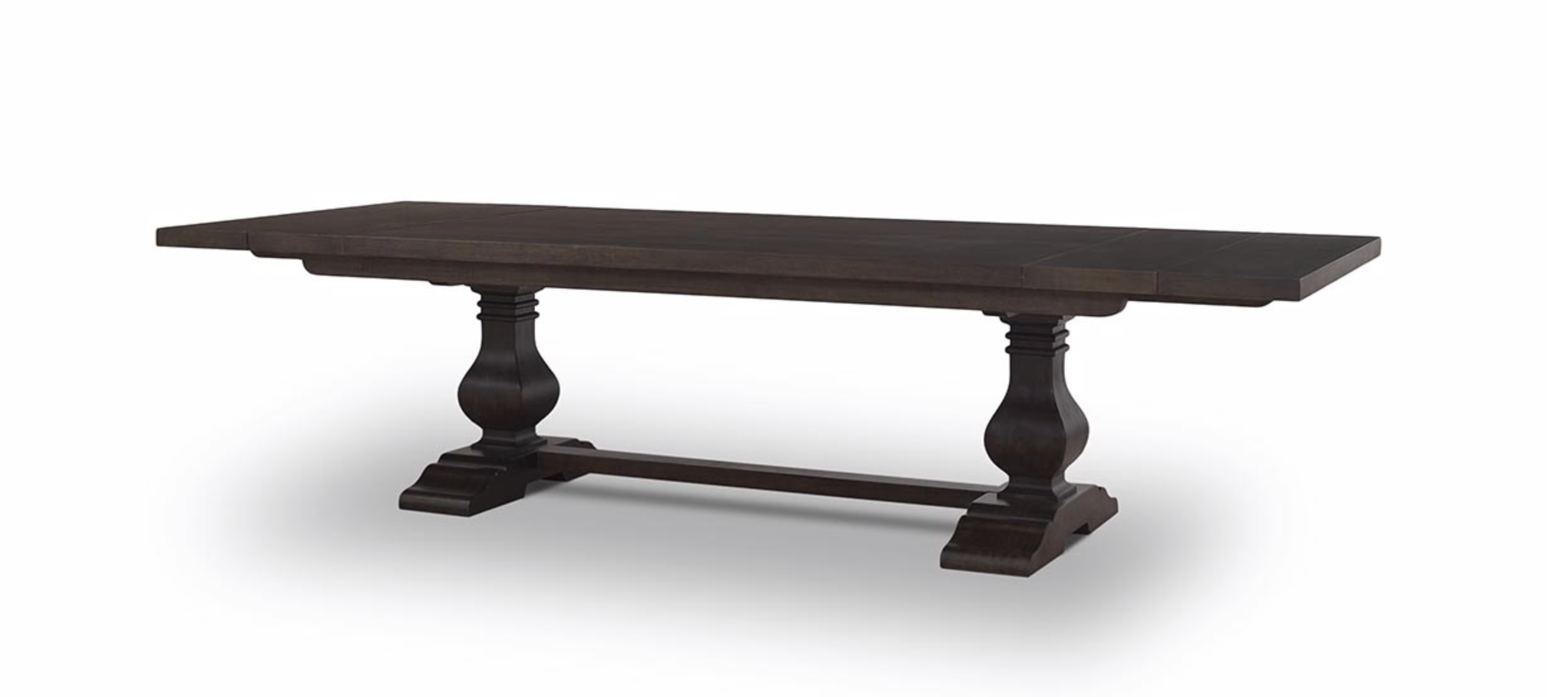 Weston 96" - 120" Mahogany Extension Dining Table - Black Wash - Classic Carolina Home