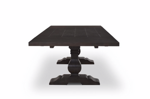 Weston 96" - 120" Mahogany Extension Dining Table - Black Wash - Classic Carolina Home