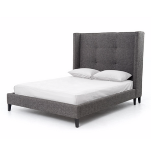 Mason 60" Upholstered Queen Bed - Charcoal - Classic Carolina Home