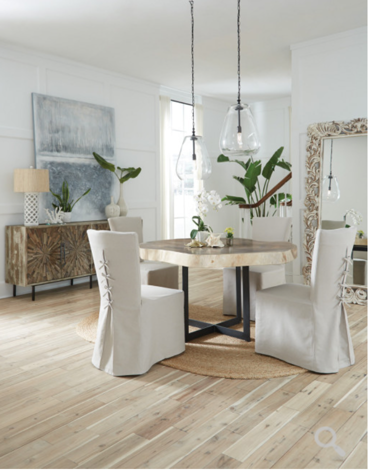 Slip covered dining chairs deals