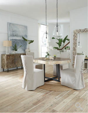 Melanie Slipcover Dining Chair - Natural Linen - Classic Carolina Home