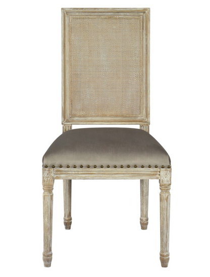 Blackwell Square Mesh Back Dining Chair - Ash + Gray Wash - Classic Carolina Home