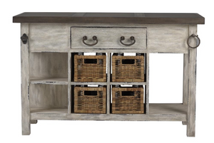 Umbria 55" Mahogany Kitchen Island - Chantilie + Oyster - Classic Carolina Home